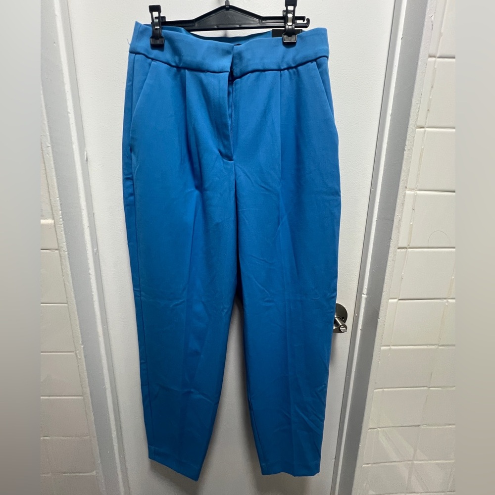 Express Bright Blue Pleated Ankle Pants